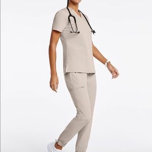 Jaanuu Soft Khaki Scrub Set